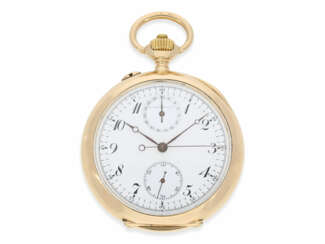 Taschenuhr: schweres und hochwertiges Ankerchronometer mit Chronograph "Compteur", Henri Moser & Cie No.25100, ca. 1895