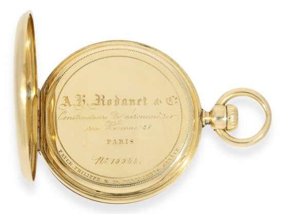 Taschenuhr: ganz frühe Patek Philippe Goldsavonnette mit früher Ausführung des Kronenaufzugs, ca. 1861 - фото 4