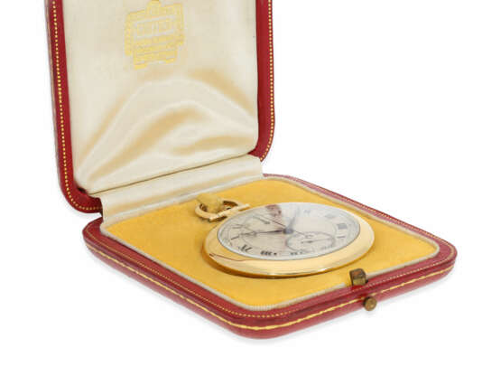 Taschenuhr: großer, seltenen Cartier Chronograph mit vertikalem Register, Art déco, ca.1930, mit Originalbox - Foto 2