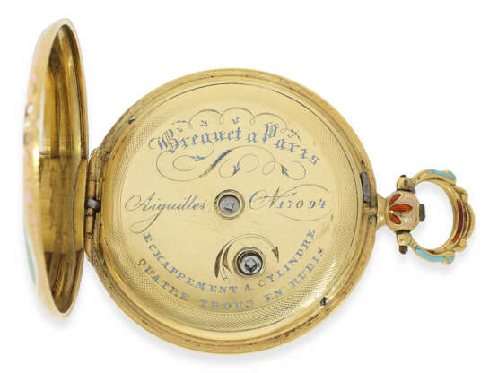 Taschenuhr: exquisite Gold/Emaille-Lepine für den osmanischen Markt, Spitzenqualität, signiert Breguet a Paris, No. 17094, ca.1830 - фото 6