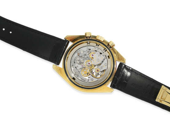 Armbanduhr: Omega Rarität, äußerst rare, limitierte vintage Omega Speedmaster Moonwatch "150th Anniversary" in 18K Gold, No.084/150, Ref. 1450052, ca.1998 - фото 3