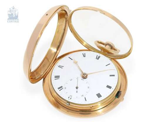 Taschenuhr: frühes, hochinteressantes irisches Taschenchronometer, James Scott Dublin No.276, "Longitudinal Watchmaker" (1806-1820) - photo 3