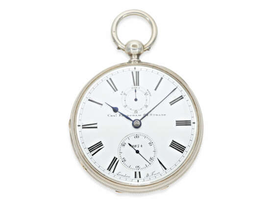 Taschenuhr: bedeutendes Charles Frodsham Beobachtungs-Chronometer bester Qualität "AD.FmsZ" mit Gangreserve-Anzeige und Duo-In-Uno Spirale, No. 8872/8874, ca.1859 - photo 2