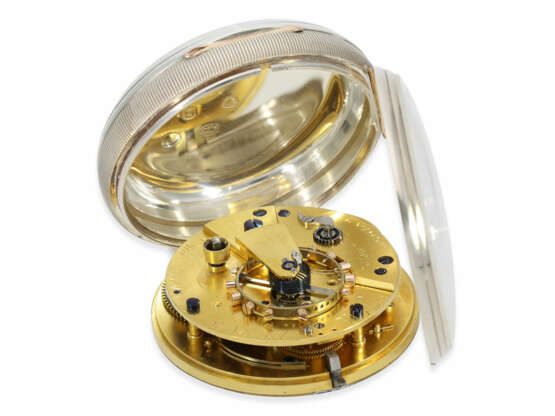 Taschenuhr: bedeutendes Charles Frodsham Beobachtungs-Chronometer bester Qualität "AD.FmsZ" mit Gangreserve-Anzeige und Duo-In-Uno Spirale, No. 8872/8874, ca.1859 - Foto 3