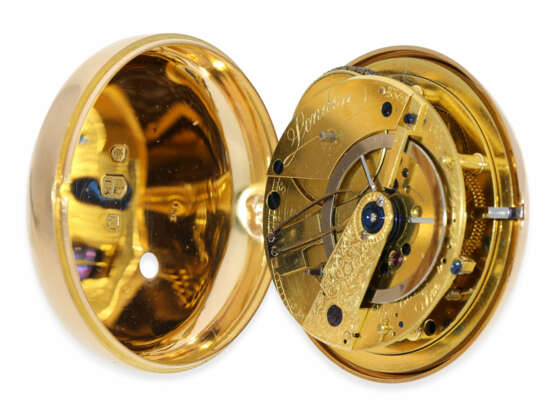 Taschenuhr: museales, bedeutendes rotgoldenes Taschenchronometer von Thomas Earnshaw mit "Zuckerzangen-Kompensation", No.763/3352, London 1805 - photo 2