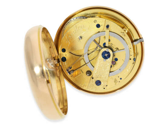 Taschenuhr: museales, bedeutendes rotgoldenes Taschenchronometer von Thomas Earnshaw mit "Zuckerzangen-Kompensation", No.763/3352, London 1805 - photo 4