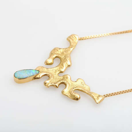 Collier mit tropfenförmit Opal. - photo 4