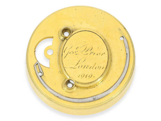 Taschenuhr: museale, früheste uns bekannte Gold/Emaille-Clockwatch mit Orientperlenbesatz, Originalbox und Originalschlüssel No.1919, George Prior London, ca.1785 - фото 14