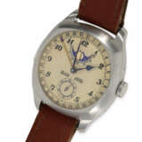 Armbanduhr: bedeutende, technisch hoch komplizierte und sehr frühe Platinuhr mit Vollkalender, Mondphase und Minutenrepetition, ca.1925 - фото 1