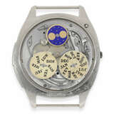 Armbanduhr: bedeutende, technisch hoch komplizierte und sehr frühe Platinuhr mit Vollkalender, Mondphase und Minutenrepetition, ca.1925 - photo 7