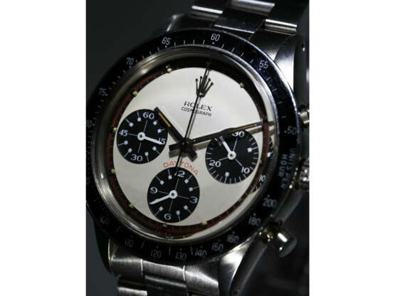 Armbanduhr: extrem seltener Rolex Chronograph Ref. 6241, sog. Daytona "Paul Newman", ca.1967/68 mit Servicepapieren und verm. originaler Box - photo 9