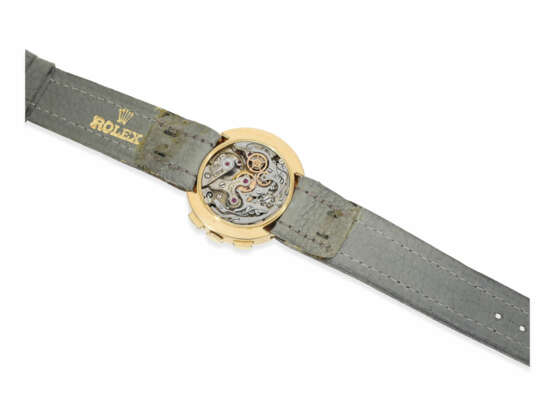 Armbanduhr: extrem seltener Rolex Chronograph, sog. "Moneta" mit unsichtbaren Bandanstößen und schwarzem Zifferblatt, ca.1938 - фото 3
