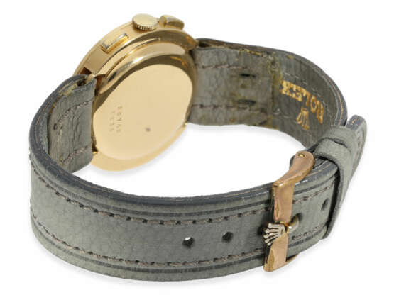 Armbanduhr: extrem seltener Rolex Chronograph, sog. "Moneta" mit unsichtbaren Bandanstößen und schwarzem Zifferblatt, ca.1938 - Foto 5