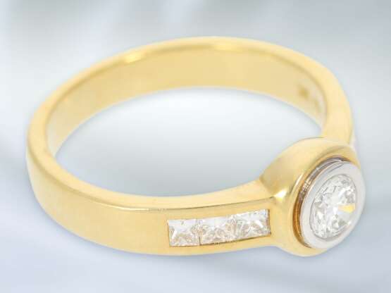 Ring: 18K goldener Brillant/Diamant-Goldschmiedering, 0,59ct - Foto 2