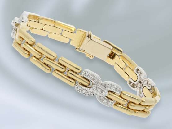 Armband: dekoratives, goldenes Armband mit Diamantbesatz, ca. 0,3ct - Foto 1