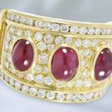 Ring: besonders breiter und geschmackvoller Rubin/Brillant-Goldschmiedering, ca. 4,76ct, Handarbeit - фото 4