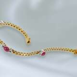 Armband: klassisches vintage Rubin/Diamant-Goldschmiedearmband, Handarbeit, 14K Gold - Foto 1