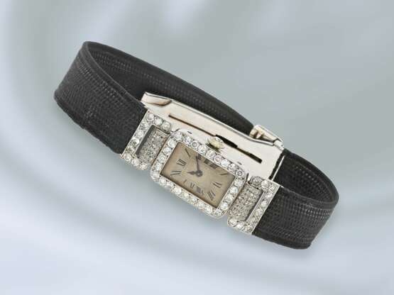 Armbanduhr: äußerst elegante Art déco Cocktailuhr, signiert Cartier, ca. 1920, Platin - Foto 1