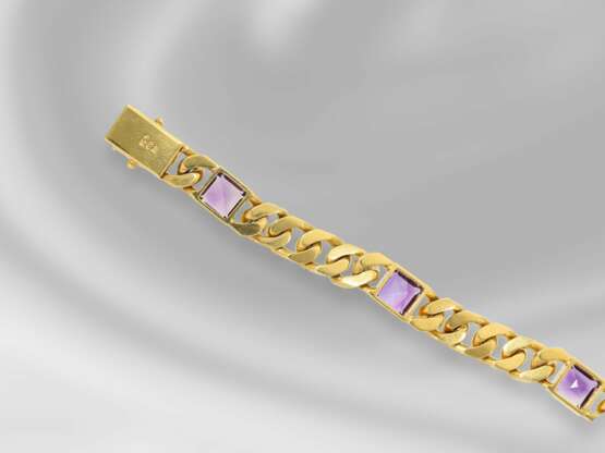 Armband: besonders schweres und massiv gefertigtes Amethyst-Panzerarmband aus 18K Gold, Goldschmiedeanfertigung - Foto 1