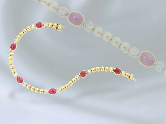 Armband: dekorativ gefertigtes vintage Rubin/Brillant-Armband aus 18K Gold, ca. 6ct - photo 1