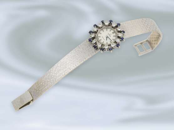 Armbanduhr: Luxusmodell einer vintage Omega de Ville Damenuhr mit Diamant- und Saphirbesatz, ca. 1970 - Foto 2