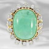Ring: dekorativer, handgearbeiteter vintage Damenring mit Diamanten und großem Smaragd von ca.14ct - Foto 1