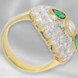 Ring: äußerst dekorativer, reich besetzter Smaragd/Diamant-Cocktailring von sehr schöner Qualität, ca. 2,8ct - Foto 2