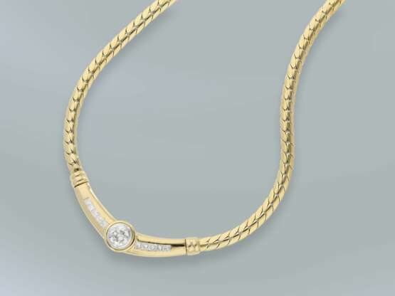 Kette/Collier: exklusives Brillantcollier aus 18K Gold mit hochwertigem Brillant/Diamantbesatz, ca. 1,3ct, sehr feine Qualität, TW/VVS - photo 2
