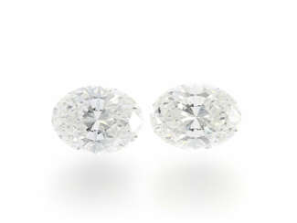 Diamant: 2 sehr wertvolle, oval geschliffene Diamanten in Top Qualität, zusammen ca. 0,91ct