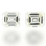 Diamant: Paar Emerald-Cut Diamanten von sehr schöner Qualität, W/VS, zusammen ca. 1,3ct - Foto 1