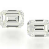 Diamant: Paar hochfeiner Emerald-Cut Diamanten, 1,24ct & 1,22ct, Top Crystal/VS-VVS, mit aktuellen DPL Zertifikaten - фото 1
