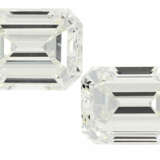 Diamant: Paar hochfeiner Emerald-Cut Diamanten, 1,24ct & 1,22ct, Top Crystal/VS-VVS, mit aktuellen DPL Zertifikaten - Foto 2