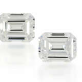 Diamant: Paar hochfeiner Emerald-Cut Diamanten, 0,52ct und 0,54ct, River-Top Wesselton/VS, mit aktuellen DPL-Zertifikaten - Foto 1
