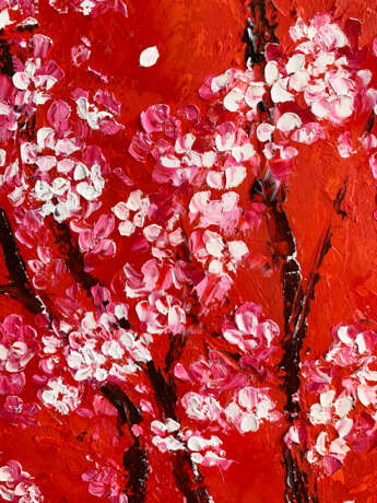 “Flowering plum” Canvas Oil paint Impressionist Landscape painting 2019 - photo 2