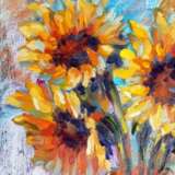 “Sunflowers by the window” Canvas Oil paint Expressionist Still life 2017 - photo 2