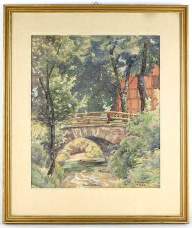 Brücke am Bach - unbekannter Künstler 1932 - фото 1