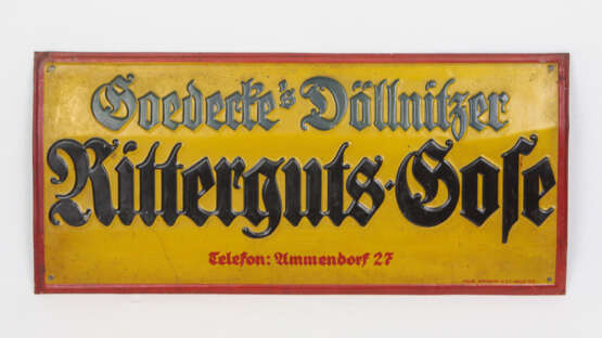 Werbeschild Goedecke's Döllnitzer Ritterguts-Gose - photo 1