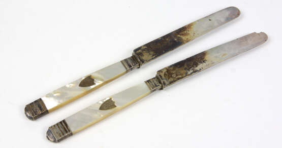 2 Silbermesser mit Perlmuttgriff - photo 1