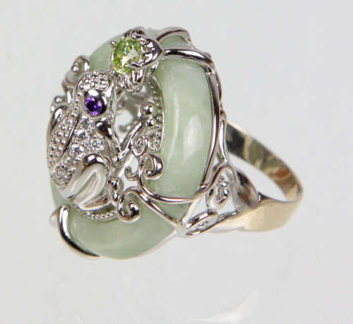 Jade Ring mit Frosch - Foto 2