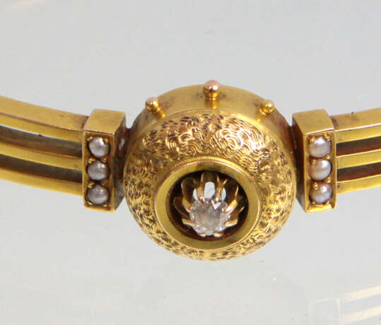 antike Armspange mit Brillant - Gelbgold 585 - Foto 2