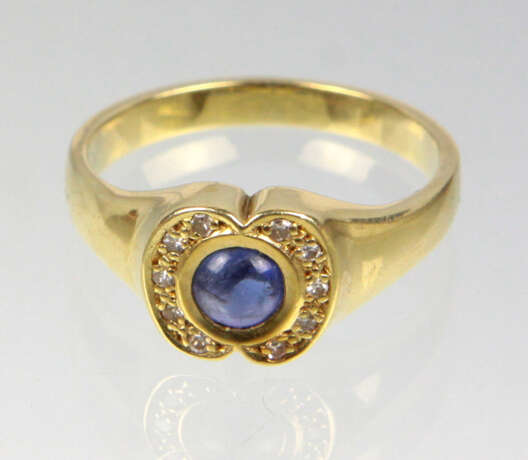 Saphir Ring mit Brillanten - Gelbgold 585 - photo 1