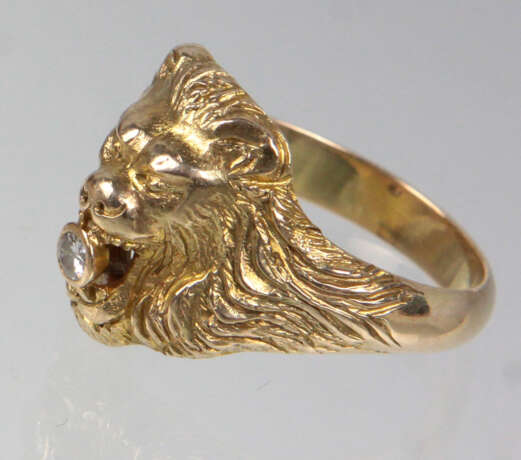 Löwenkopf Brillant Ring - Gelbgold 585 - photo 2
