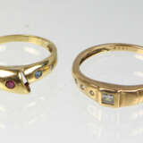 2 Ringe mit Besatz - Gelbgold 333 - photo 1
