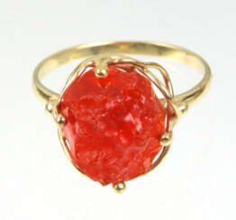 Feueropal Ring - Gelbgold 375