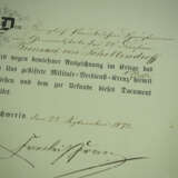 Mecklenburg-Schwerin: Militär-Verdienstkreuz, 1870, 1. und 2. Klasse mit Urkunden für einen Hauptmann im Generalstab der 22. Division. - Foto 2