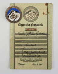 IV. Olympische Winterspiele 1936 Garmisch-Partenkirchen - Ausweis und Abzeichen.