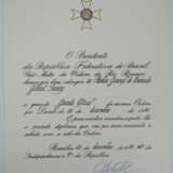 Brasilien: Orden von Rio Branco, Großoffiziers Satz, im Etui, mit Urkunde. - photo 3