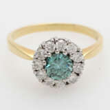 Ring mit farbigem Diamant, - Foto 1