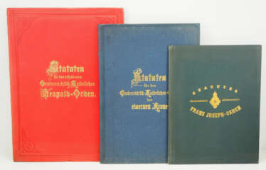 Österreich: Lot von 3 Statutenbüchern.