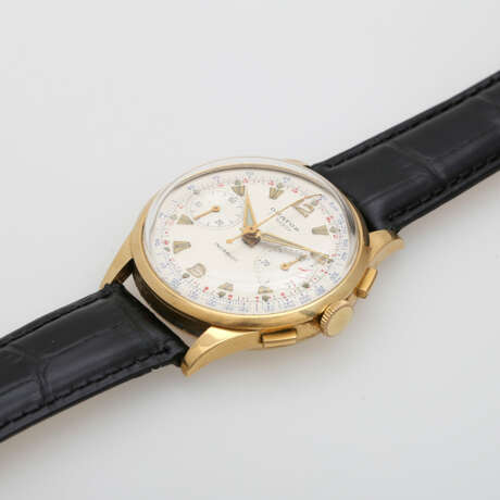 ORATOR Vintage Chronograph Herrenuhr, ca. 1950/60er Jahre, Gelbgold 18 Karat (SD Metall). - фото 4